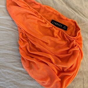 Lioness Orange Ruched Skirt